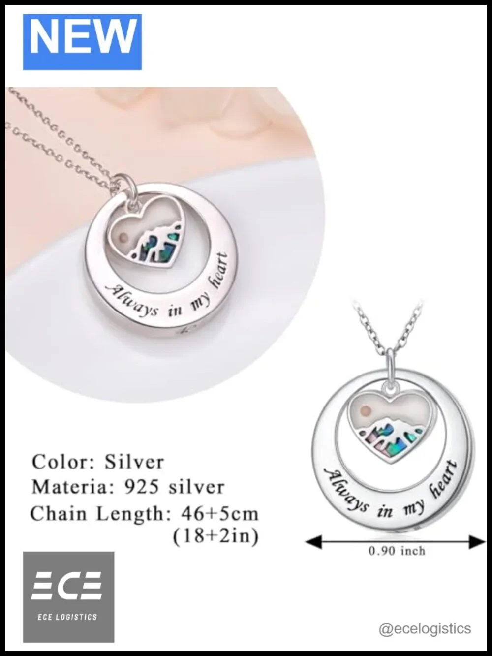 Sterling Silver Circle of Life Urn Necklace Ashes Memorial Jewelry 18+2in
